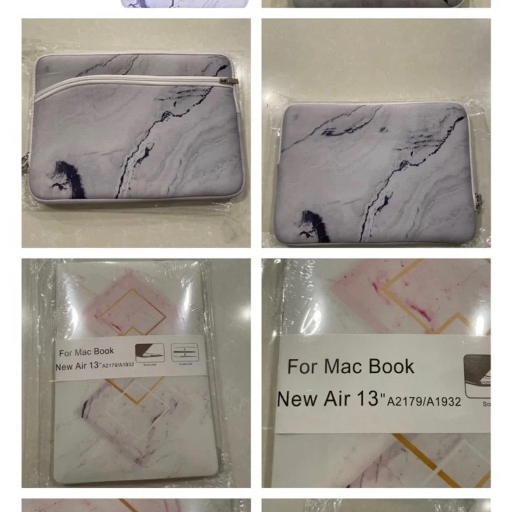 Marble Design Tablet Case with Keyboard - White and Gold